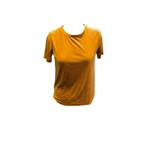 Old Navy mustard yellow velvet short sleeve top, size small